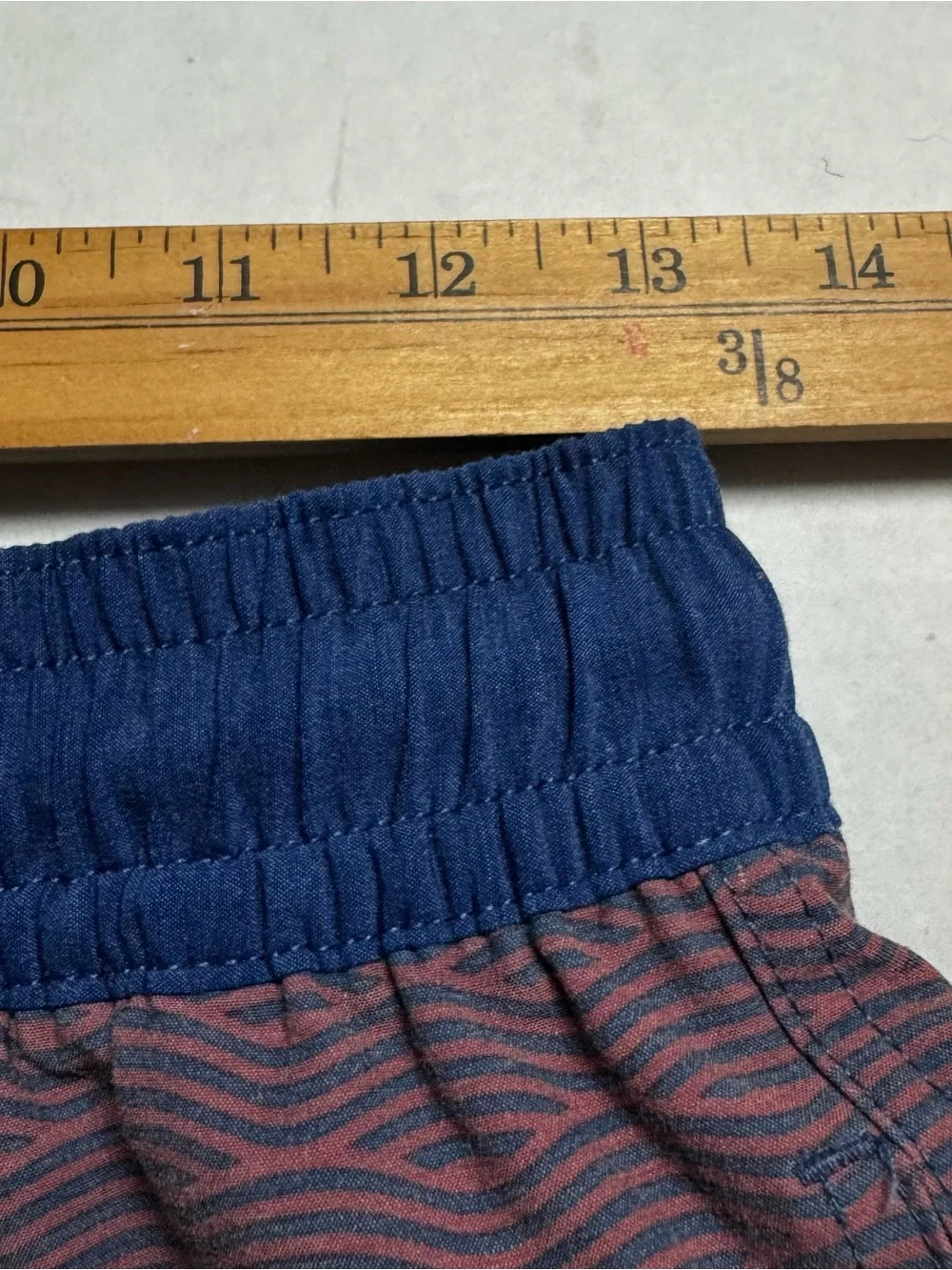 Fair Harbor The Bayberry Trunk In Red Waves Swim Lined Shorts Drawstring Size: S